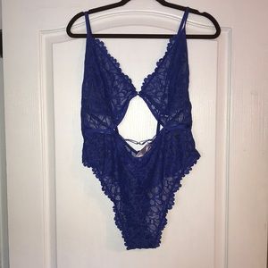 Savage Not Sorry Lace Bodysuit Blue